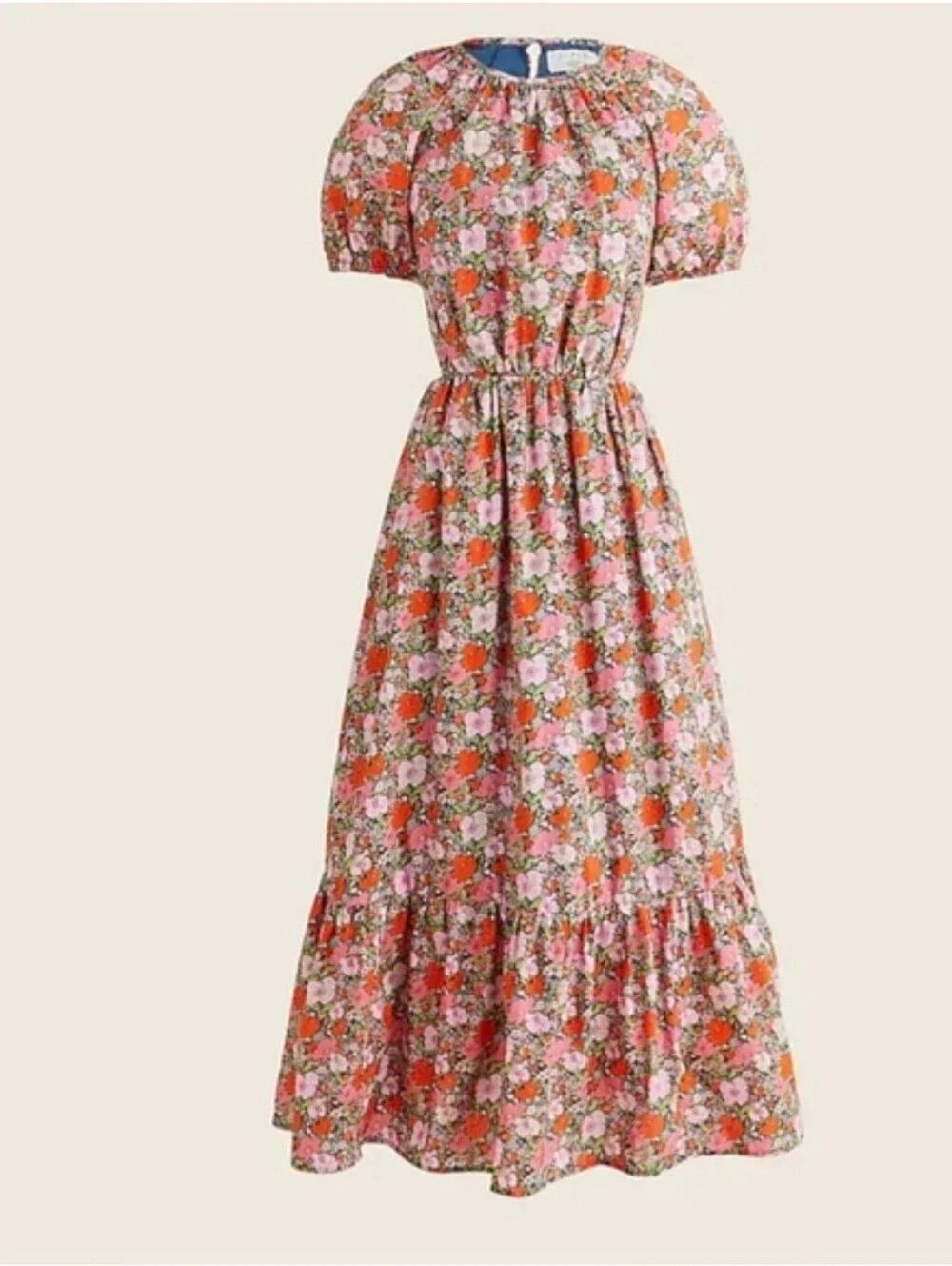 J. Crew Side-Cutout Organic Cotton Dress In Liberty Meadow Song Fabric Floral